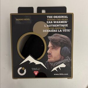 Black Ear Warmers, merino wool